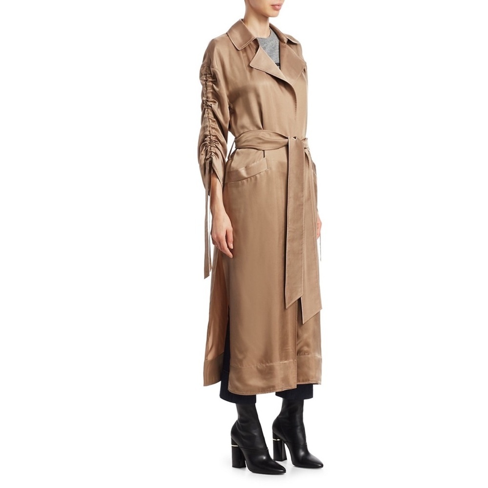 Cinq à Sept Aziza Duster Trench Coat Pewter XS/S NWT - Picture 5 of 16